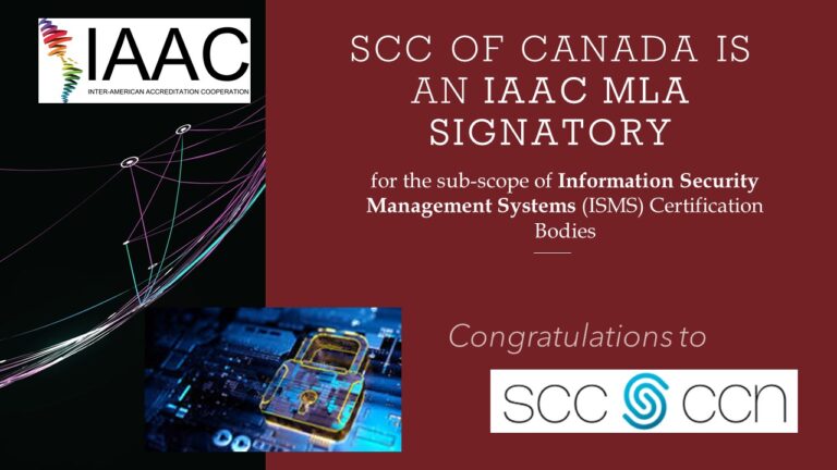 SCC - IAAC MLA Signatory for ISMS Certification Bodies